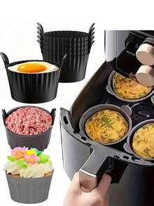 2/1pc Air Fryer Baking Cup, Silicone Baking Mold, Muffin Cake Mold, Egg Tart Mold, Kitchen Accessories, Baking Tools, DIY Supplies, Home, Kitchen & Dining, Egg Tools, Other Egg Tools - Multicolor - View 1