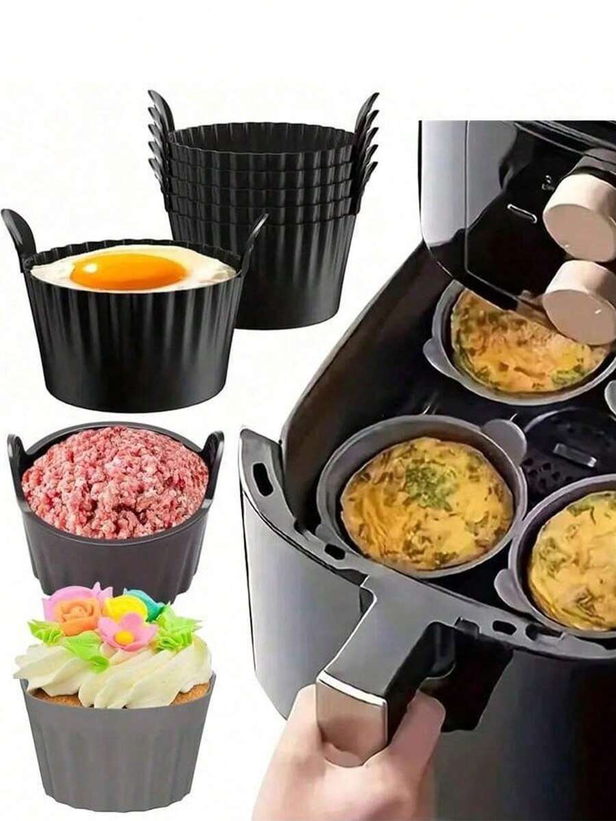 2/1pc Air Fryer Baking Cup, Silicone Baking Mold, Muffin Cake Mold, Egg Tart Mold, Kitchen Accessories, Baking Tools, DIY Supplies, Home, Kitchen & Dining, Egg Tools, Other Egg Tools - Multicolor - View 1