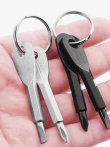 2 In 1 Keychain Screwdriver Set Mini Pocket Philli And Flat Head Screwdriver With Key Ring Outdoor Survival Emergency Handy Tool Multifunction Repair Kit(Random Delivery Of Styles)
