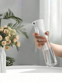 1pc 200ml/300ml/500ml Refillable Fine Mist Spray Bottle With Atomizer Pump, Suitable For Kitchen, Living Room, Bathroom, Garden - White - View 2