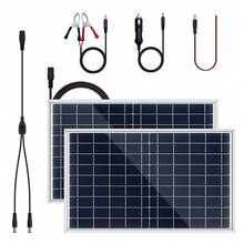 ZGZXSEXHZ 2pcs 10W Solar Panel, Solar Battery Panel With Frame Design, Comes With DC Cable And USB Output, Portable Solar Charger For Outdoor Camping Power Supply - 2pcs 10W Solar Panels - View 2