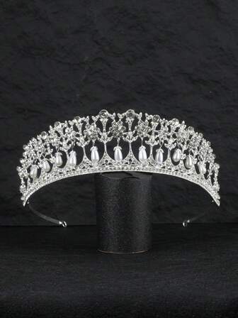 1 st elegant glänsande zinklegering exklusiv minimalistisk prinsesskrona, charmig huvudbonad för födelsedag, bröllop, brudklänning, året runt