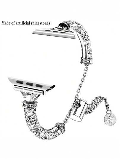 1pc Women's Wisdom Smartwatch Band, Compatible With Apple Watch Series 5/6/7/8/SE, Stainless Steel Strap, Suitable For Holidays And Birthday Gifts To Add Brilliance