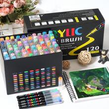 Bộ 12/24/36/48/60/80/120 bút dạ acrylic vẽ trực tiếp, bút dạ màu mềm chuyên nghiệp dùng cho thiết kế nghệ thuật, sách tô màu tự làm, thích hợp cho thủy tinh, đá, vải bố, vải, trứng, đá và nhiều hơn nữa, nghệ thuật vẽ trên cơ thể, quà Giáng sinh, bút mực màu chống thấm nước, thư pháp, đồ dùng học tập, mùa tựu trường. - Bộ - Xem 7