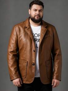 Street Motorcycle Style Men's Leather Jacket - Black And Brown Dual-Color PU Leather Jacket. A Outdoor Wear For Cycling And Daily Outings. A Gift For Boyfriends, Friends, Or For Group Cycling Events. Suitable For Spring And Autumn Seasons. - Brown - View 10