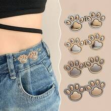 2pcs Cat Claws Waist Tightener, No Sew And No Tools Waist Button Pins Adjustable Waist Button Jeans Pants Skirts Fixer To Make Pants Waist Smaller Bright Silver Portable Detachable Bag Buckle, Repeated Adjustments Brooch Pins For Women Durable Fashion Detachable Pant Clip Waist Accessories Bag Accessories For Women Men Students Teen Girls College Students Rookies & White-Collar Workers