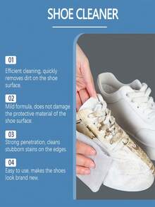 6.24 Fl Oz Waterless Sneaker Cleaner Set, Quick Cleaning Foam For Tennis Shoes, Running Shoes, Suede, PU Leather, Includes Microfiber Cloth