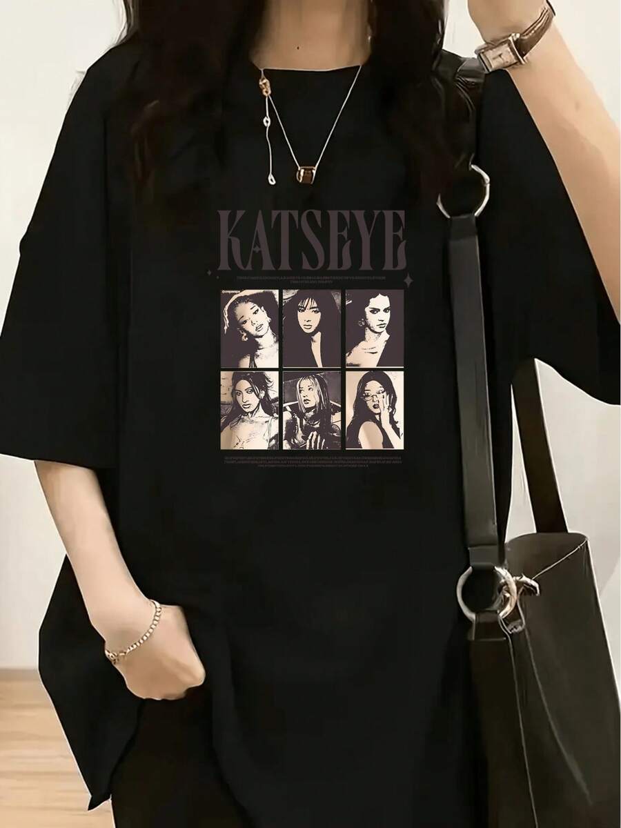 Women's Spring Summer Fashion Wide Chest Global Girl Group KATSEYE ...