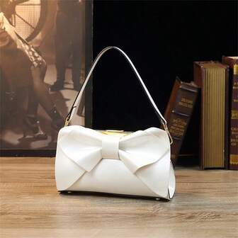 Bolso de mano con lazo grande de estilo minimalista y casual, regalo romántico para la novia, bolso de hombro para mujer