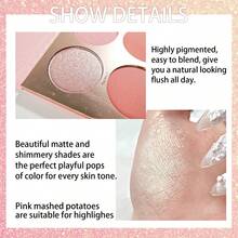 beauty glazed Palet Perona Pipi 6 Warna, Perona Pipi Serbaguna untuk Menyorot & Mengontur, Warna Intensitas Tinggi, Dapat Dibangun Lapisannya, Tahan Air, Anti Luntur, Menciptakan Tampilan Riasan Alami - B109A - View 6
