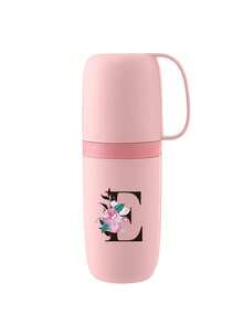 1pc Portable Travel Toothbrush Cup, Floral Alphabet A-Z Print, Floral Pattern, With Toothbrush Holder Cover, Detachable Cup, Travel Wash Cup, Portable Travel Beauty Cup, Alphabet Series Printed Dust-Proof Storage Box, Outdoor Toothbrush Storage Box, Suitable For Travel, Camping, Business Trip, School, Outdoor Activities, Holiday Gifts, Birthday Gifts (Pink) - Multicolor - View 23
