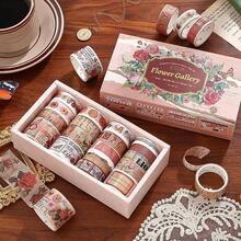 18 Rolls Washi Tape Set Crafts And Journaling Vintage Floral Tape Scrapbooking Supplies Washi Tape Journaling Decorative Tape Crafts - 花卉畫廊 - 查看 2