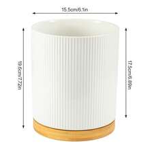 360° Rotating Ceramic Utensil Holder – Large 15.5x19.6cm Countertop Kitchen Organizer For Spoons, Cutlery & Cooking Tools - White - View 4