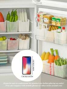 1pc Refrigerator Food Storage Box, Kitchen Freezer Side Door Compartment Storage Box, Refrigerator Accessory