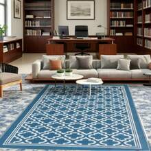 1 pieza Alfombra para exteriores apta para patio, caravana, camping, de 5x8 pies, impermeable y reversible, estera de plástico tejido, resistente a los rayos UV, alfombra para interior y exterior para patio, estilo bohemio para balcón y picnic