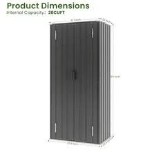 Flamaker Outdoor Storage Metal Vertical Storage Shed - Lockable, Weatherproof Storage For Garden Tools & Pool Supplies, 28 Cuft - 28 Cuft - 查看 2
