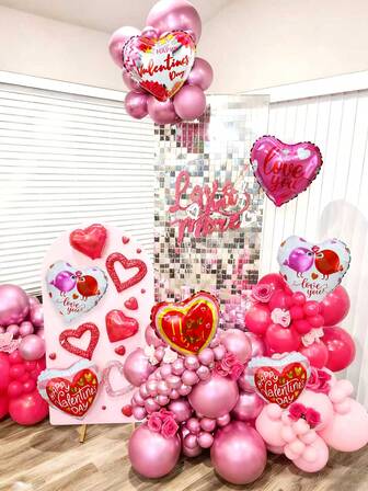 10 st hjärtformade ballonger i set, lämpliga för romantisk alla hjärtans dag-festdekoration, frieri, bröllop, årsdag, bruddusch, födelsedagsöverraskning, fotorekvisita