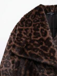 Seelio 秋冬新款女装欧美风百搭加厚仿狐狸毛动物纹皮草外套，青春优雅中长款仿皮草大衣 - 深色動物紋 - 查看 10