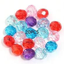 20-200 hạt acrylic tròn, nhiều màu sắc, bóng, dùng làm hạt đệm rời cho việc làm trang sức DIY như vòng tay, dây chuyền, bông tai. - phần tròn - Xem 16