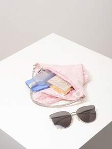 Mini Wallet, Bridal Party Bag, Sequin Bag, Ball Gown Bag, Ball Gown Accessories, Novelty Bag, Elegant Ladies Bag, Wedding Supplies, Ladies Gift, Christmas Bag, Valentine's Day (Random Pattern) - Pink - View 7