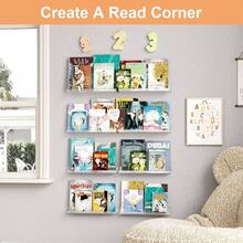 12 Pack Acrylic Shelves Wall Organizer And Storage, 15 Inch Display Shelf Figure, Perfume, Bookshelf Bedroom, Nursery, Room, - 16+ 清晰 - 查看 6