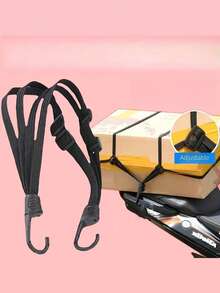 4-In-1 Multifunctional Elastic Strap With Hooks, High Strength Rubber Expandable Tie Down Straps For Motorcycle, Electric Bicycle, Helmet, Trunk, Seat Fixation - Multicolor - View 3