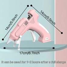 无绳热熔胶枪，USB 充电式热熔胶枪，含 20 根胶棒，快速预热便携式粉色热熔胶枪套装，适用于 DIY、艺术与工艺、手工制作与维修、装饰品、圣诞礼物 - 綠色 - 查看 6