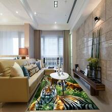 1pc Tiger Green Artistic Pattern Carpet Doormat, Non-Slip Floor Mat, Living Room Decor Rug