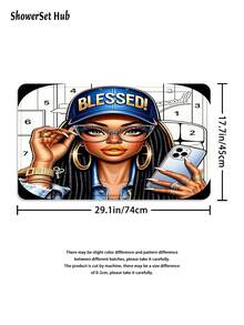 1/3/4件套都市时尚图案浴帘浴室套装,现代时尚少女图案防水耐磨配件,带12个挂钩 - 包括马桶座套、浴垫和地毯 - 塑料面料 - 可水洗,防霉 - 非常适合节日装饰、家居/卧室/住宅/西式/春季装饰 - 彩色 - 查看 9