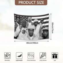 Rapper Tyler Tapestry The Creator Art Music Album Cover Poster Flag For Room Aesthetic Living Room Bedroom Party Decorations College Dorm Decor - Pink - View 8