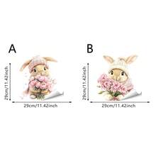 1/2 Piece Spring Rabbit Window Sticker, Romantic Valentine's Day And Easter Decal, Static Cling Vinyl Material, Double-Sided, Suitable For Living Room And Kitchen - Multicolor - View 6