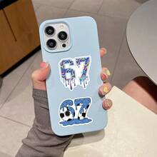 57pcs Cute Numeric 6 Or 7 Stickers, Fashionable And Versatile, Can Be Used On Water Bottles, Guitars, Luggage, Phones, Phone Cases, Laptops, Skateboards, Also Suitable As Gifts - Y - View 7