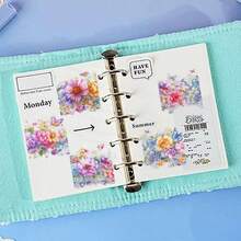 1 Roll Colorful Floral Washi Tape Scrapbooking Scrap Booking Supples Kit Cute Tapes Sticker Spring Flower Washi Tapes Transparent PET Tape Stickers Journaling Junk Journal Supplies - Colorful - View 5