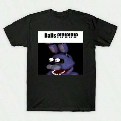 Camiseta de algodón puro de 180g, camiseta vintage de Bonnie de Fnaf, camiseta unisex, de manga corta para mujeres, camiseta de manga corta impresa de un solo lado, camiseta estilo pullover, estilo retro hip-hop, estilo callejero, lavable a máquina, algodón pesado de 180g, top de primavera verano, camiseta de corte relajado, adecuada para Navidad, fiestas y uso diario.