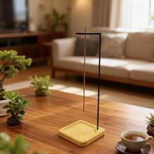 1 chiếc lư hương tối giản, đế lư hương Nanmu, đĩa tre vuông với thanh treo màu vàng/đen, hẹn giờ tập yoga - Thích hợp cho thiền yoga, văn phòng, phòng trà, liệu pháp hương thơm, nhà nghỉ gia đình, v.v. - Nhiều màu - Xem 4