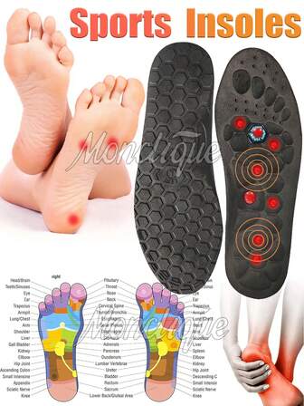 1 Pair Upgraded Purple Acupressure Insoles, Foot Massage Pad, Comfortable Walking Insoles, Foot Massage Insoles, Foot Yoga Acupressure Insoles, Training Accessories, Suitable For Sports, Fitness, And Walking