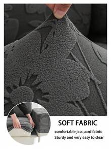 1 Vỏ bọc đệm ghế sofa chống trượt bằng vải Jacquard sang trọng, mềm mại và thân thiện với da, thân thiện với thú cưng, chống bụi bẩn, vỏ bọc ghế sofa đàn hồi, phù hợp với ghế sofa kết hợp hình chữ L và ghế sofa 1/2/3/4 chỗ ngồi (bán riêng lẻ), phù hợp cho mọi mùa - Màu xám đen - Xem 11