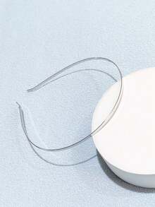 2件装时尚女士银色金属波浪发箍，弧形发箍，几何细发箍，适合日常、派对、优雅场合佩戴，女士发箍，发饰，发圈，头饰，化妆发箍 - 0.3銀色 - 查看 8