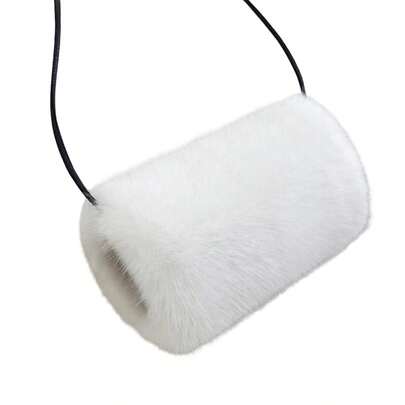 Faux Fur Hand Warmer Muff Portable Warm Plush Hand Cushion With Strap For Winter Outdoor Activity