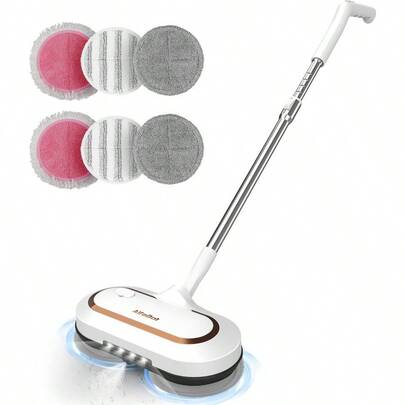Electric Mop S2 Cordless Spin Mop For Floor Cleaning With LED Headlight And Sprayer/400ML Big Tank/60 Mins Runtime Lightweight Floor Scrubber For Hardwood Floors Tile Laminate