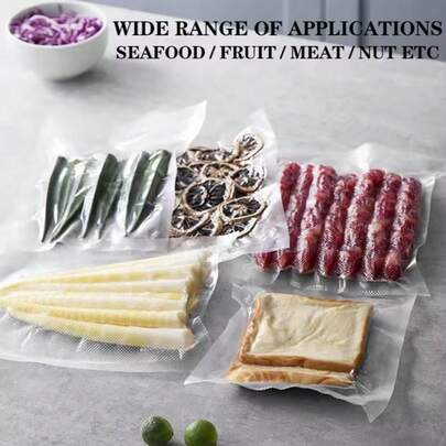 1 Roll 500cm Reusable Food Vacuum Sealer Bags, Suitable For Vacuum Storage, Meal Prep And Sous Vide Cooking