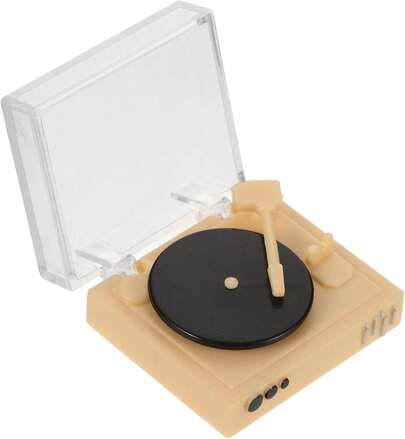 DOITOOL Tocadiscos Vintage En Miniatura para Casa De Muñecas Modelo 1:12 Accesorio Decoración Sala De Estar Y Dormitorio Muebles En Miniatura