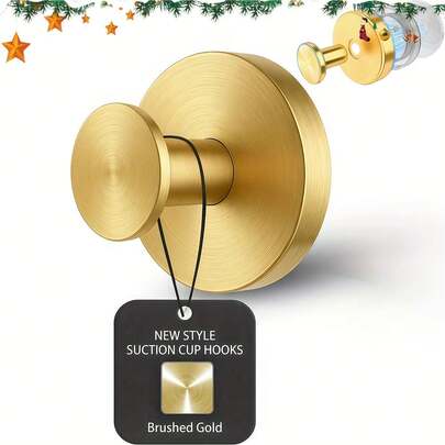 Gancho de ventosa de alta resistência (1 unidade), ideal para banheiro e cozinha - Suporte de parede para toalhas sem necessidade de furar, tecnologia de adesão a vácuo, capacidade de carga de 6,8 kg (14,99 lbs), também adequado para pendurar guirlandas de Natal, suportes para guirlandas, ganchos com ventosa, barras de toalha com ventosa e acessórios de banheiro.