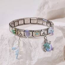 1pc Personalized Multi-Element Stainless Steel Detachable Bracelet, Letter/Heart/Planet/Bow Decor, Multi-Color Fashionable Versatile Bracelet - Multicolor - View 16
