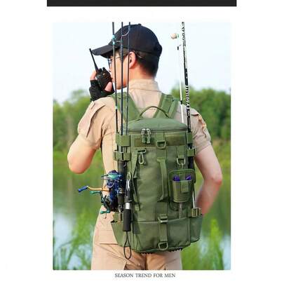 男士钓具包 - 斜角钓具盒，适用于存放钓鱼装备和配件 | 男女通用钓鱼装备收纳包 | 户外徒步、徒步背包、男士多功能背包、户外旅行包、父亲节、生日、毕业典礼、圣诞节旅行礼物、送给男友的礼物、男士背包