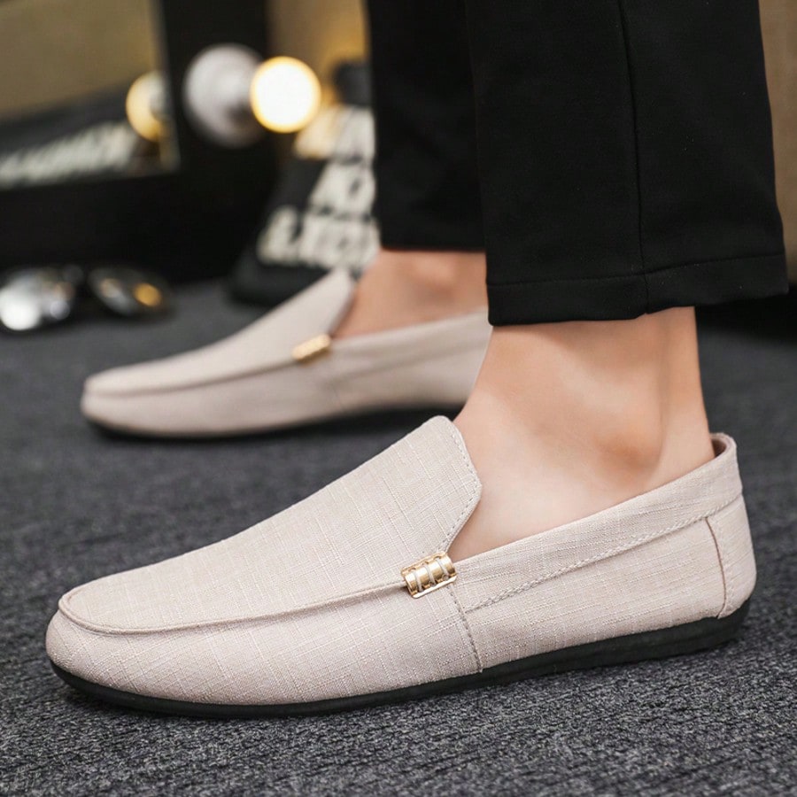 Mocasines casuales transpirables para exteriores de moda de nicho de verano, zapatos holgados elegantes de otoño para hombres