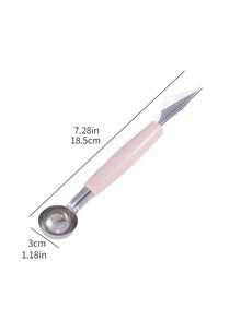 1pc Stainless Steel Melon Scoop, Modern Double Head Melon Baller For Kitchen