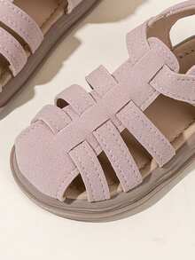 New Baby Soft Bottom Anti-Slip Fashion Simple Hook And Loop Crisscross Sandals - Dusty Pink - View 6