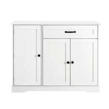 Modern, Elegant Sideboard With 3 Türen And One Schublade, Buffetschrank Für Esszimmer, Wohnzimmer Und Diele (Weiß) - White - View 11