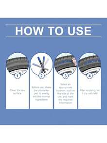Homonth 4pcs Car Tire Marking Pens - Quick-Dry Oil-Based Paint For Bubble-Free Smooth Coating, DIY Tire Decoration & Graffiti, Durable For All Tire Types,Car Acessesories Women,Car Stuff,Car Acessesories Interior,Quick Ship Items,Free Shipping - Blue - View 5